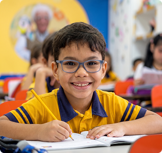 Aluno da Educação Infantil em sala de aula