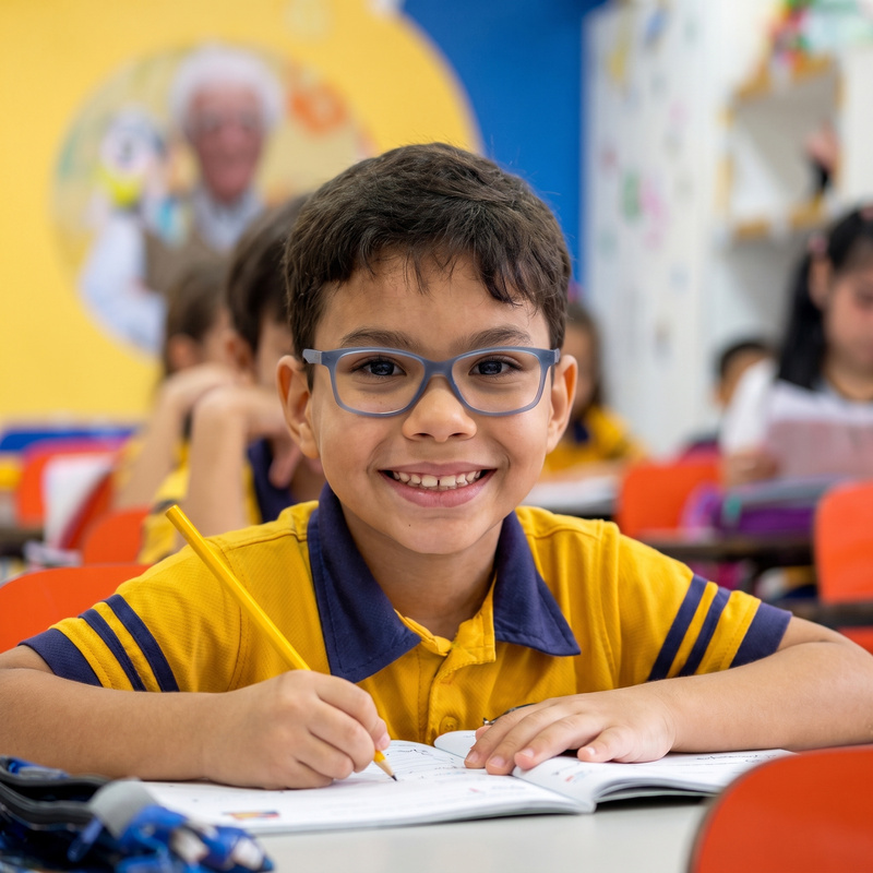 Aluno do Ensino Fundamental — Anos Iniciais em sala de aula